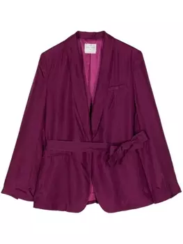 Шелковый жакет Habotai с поясом Forte Forte, фиолетовый
