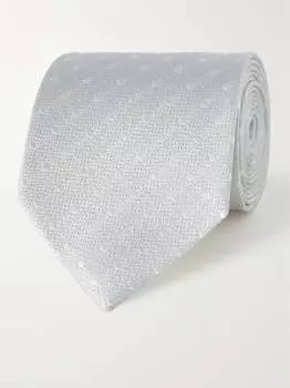 Шелковый жаккардовый галстук Pickwick 8,5 см в горошек Favourbrook, серый