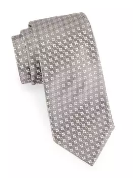 Шелковый жаккардовый галстук с цепочкой Mini Medallion Charvet, серый