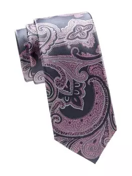 Шелковый жаккардовый галстук с узором пейсли Brioni, цвет Navy Multi