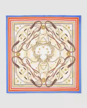 Шелковый женский шарф Sandro, синий