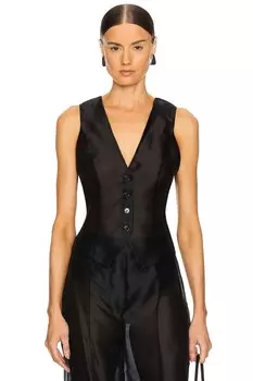 Шелковый жилет Courtney Zheng, черный