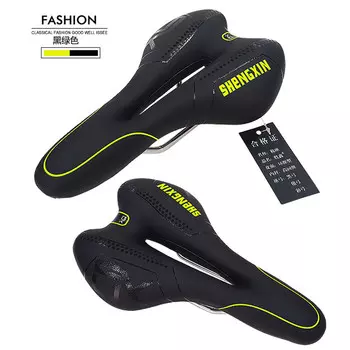 SHENGXIN Подушка сиденья для горного велосипеда Силиконовое седло велосипеда Полое сиденье Велосипедное оборудование Сумка для сиденья Велосипедная подушка Зеленая силиконовая модель
