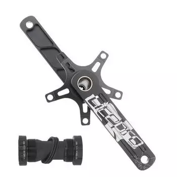 SHENGXIN полая интегрированная шатунная система, складная велосипедная шатунная рукоятка, модифицированная шатунная система, левый и правый шатуны, черный + нижний кронштейн (обратите внимание на цвет при размещении заказа)