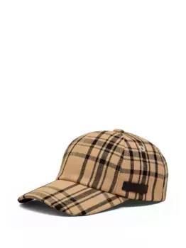 Шерстяная бейсболка в клетку AMI Paris, коричневый