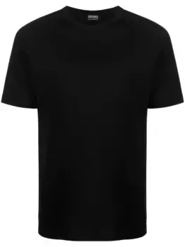 Шерстяная футболка с короткими рукавами Zegna, черный