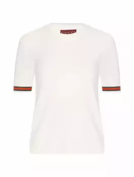 Шерстяная футболка Web Gucci, белый