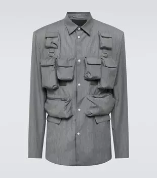 Шерстяная и мохеровая рубашка Prada, Grigio