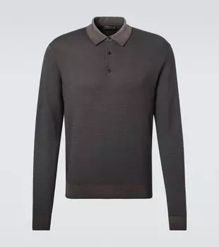 Шерстяная и шёлковая поло Loro Piana, Vintage Brown and White