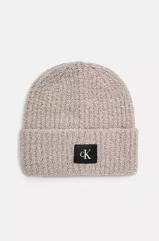 Шерстяная кепка Calvin Klein Jeans, бежевый