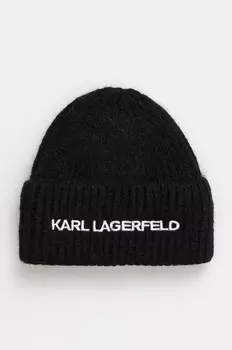 Шерстяная кепка Карла Лагерфельда Karl Lagerfeld, черный