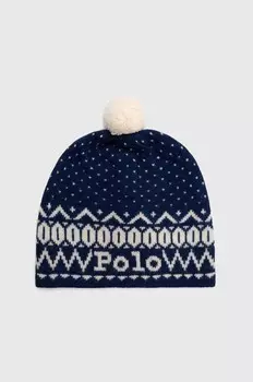 Шерстяная кепка Polo Ralph Lauren, темно-синий