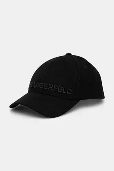 Шерстяная кепка с козырьком Karl Lagerfeld, черный