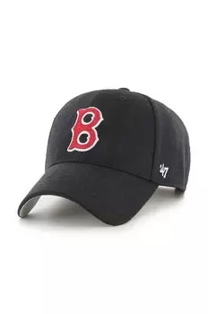 Шерстяная кепка с козырьком MLB Boston Red Sox 47 Brand, черный