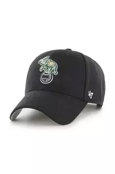 Шерстяная кепка с козырьком MLB Oakland Athletics 47 Brand, черный