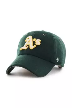 Шерстяная кепка с козырьком MLB Oakland Athletics 47 Brand, зеленый