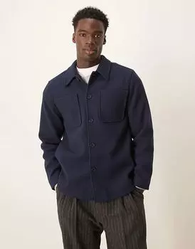 Шерстяная кофта темно-синего цвета ASOS DESIGN