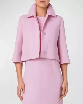 Шерстяная короткая куртка Winslow Akris, цвет Lotus