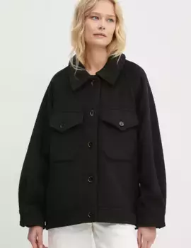 Шерстяная куртка Abercrombie & Fitch, черный