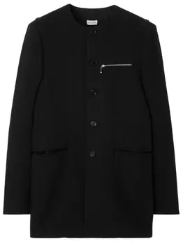 Шерстяная куртка без воротника Burberry, черный