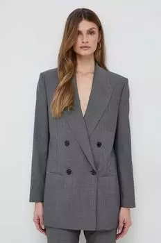 Шерстяная куртка Boss, серый