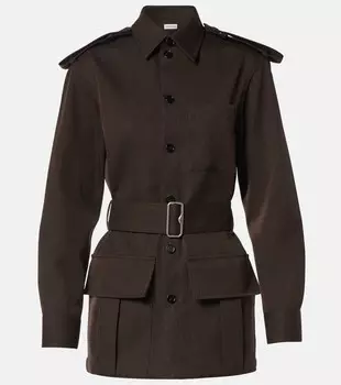 Шерстяная куртка Burberry, цвет brown black