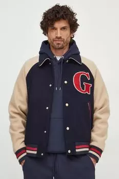 Шерстяная куртка Gant, темно-синий