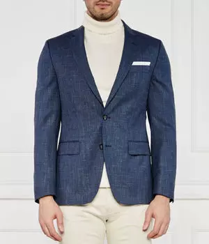 Шерстяная куртка хатсон Slim fit Boss, синий