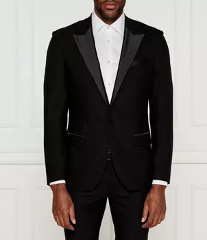 Шерстяная куртка HUGO elegante Henry Slim Fit, черный