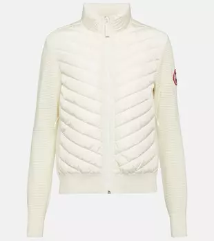 Шерстяная куртка HyBridge со вставками из пуха CANADA GOOSE, зеленый
