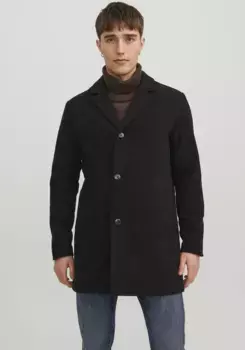 Шерстяная куртка Jack & Jones "JJZAC WOOL COAT", черный