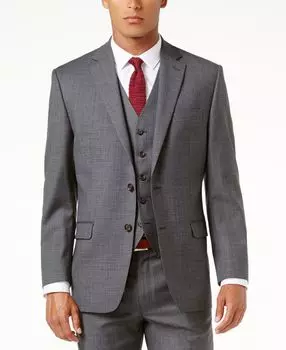 Шерстяная куртка классического кроя solid ultraflex Lauren Ralph Lauren, серый