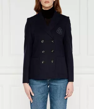 Шерстяная куртка Marella SPORT ROMAGNA Slim Fit, темно-синий