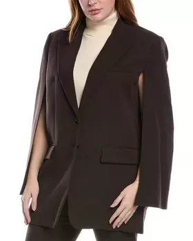 Шерстяная куртка-накидка Michael Kors Collection, коричневый