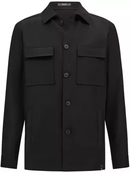 Шерстяная куртка-рубашка Boggi Milano Link, черный