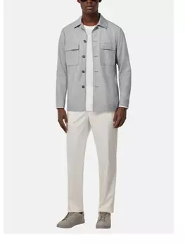 Шерстяная куртка-рубашка Boggi Milano Link, серый