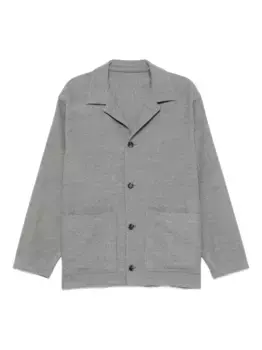 Шерстяная куртка-рубашка с накладными карманами Caruso, серый