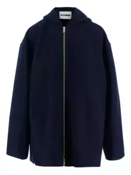 Шерстяная куртка с капюшоном JIL SANDER, черный