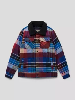 Шерстяная куртка с накладными нагрудными карманами Scotch & Soda, синий