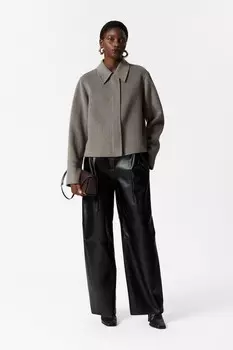 Шерстяная куртка с воротником & Other Stories, серый