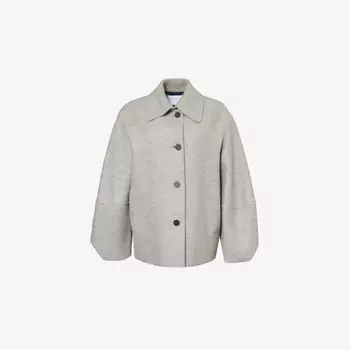 Шерстяная куртка свободного кроя с рукавами-фонариками Harris Wharf London, серый