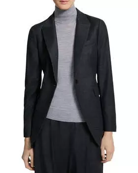 Шерстяная куртка Theory Round Etiennette, серый