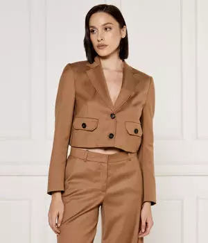 Шерстяная куртка vivona Cropped fit Pinko, коричневый