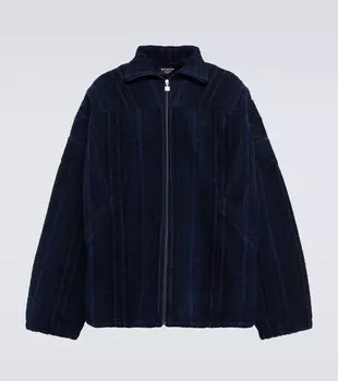 Шерстяная куртка в клетку Balenciaga, синий