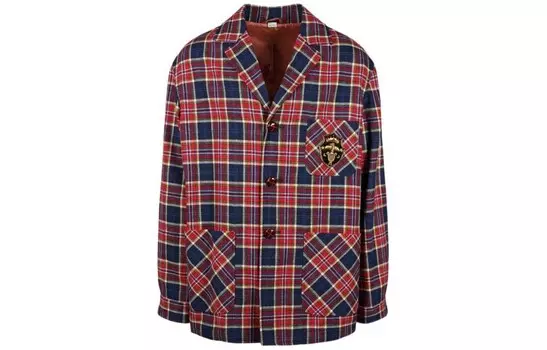 Шерстяная куртка в клетку Gucci, цвет Multicolor