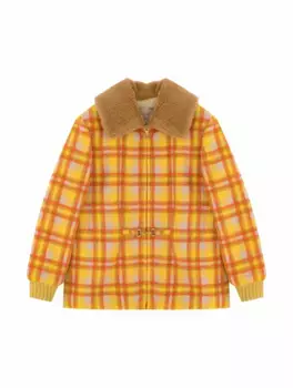Шерстяная куртка в клетку Gucci, мультиколор