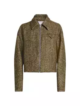 Шерстяная куртка в крапинку Bottega Veneta, серый