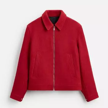 Шерстяная куртка Zara Boucl, красный