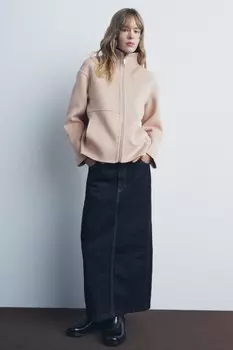 Шерстяная куртка ZARA, розовый