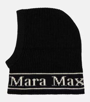 Шерстяная лыжная маска с логотипом Gong Max Mara, черный